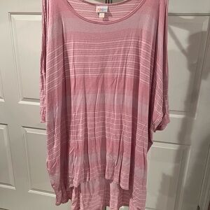 LuLaRoe Pink and White Striped Irma Tunic EUC Size 3X